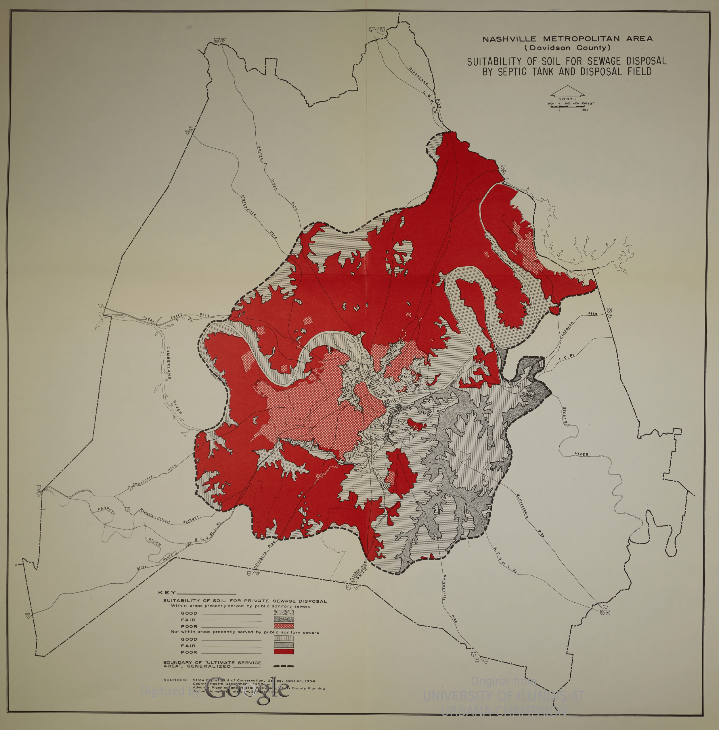 Soil conditions map for Davidson County