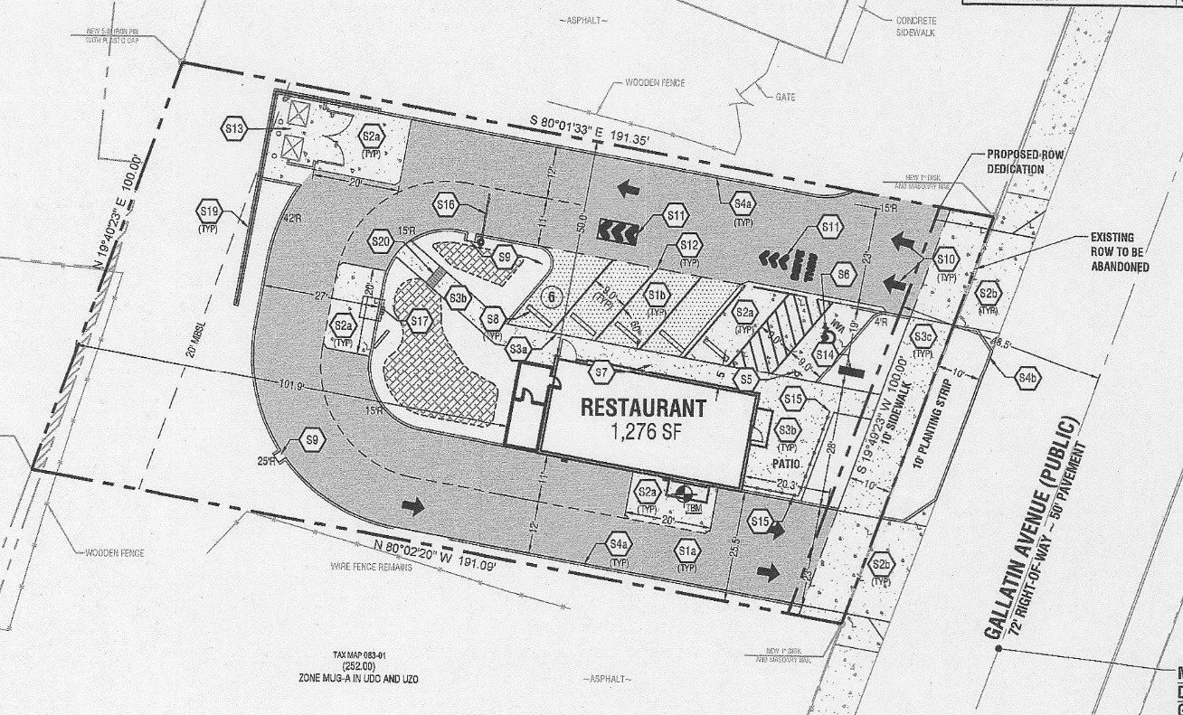 Site plan submittal to the BZA, without the false facade